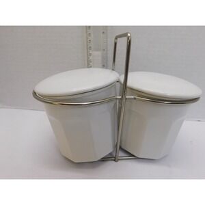 Pair of Crocks In Wire Caddy 12oz Japan